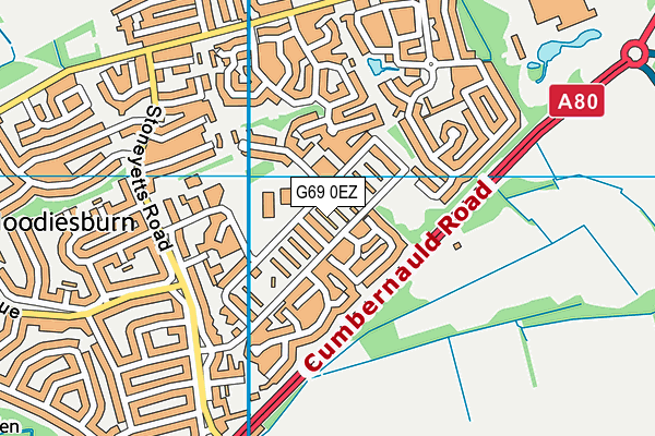 G69 0EZ map - OS VectorMap District (Ordnance Survey)