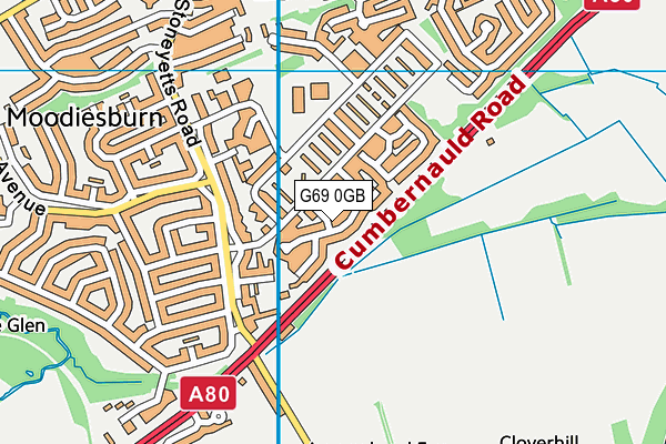 G69 0GB map - OS VectorMap District (Ordnance Survey)