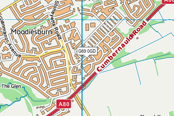 G69 0GD map - OS VectorMap District (Ordnance Survey)