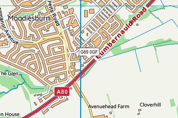 G69 0GF map - OS VectorMap District (Ordnance Survey)