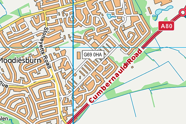 G69 0HA map - OS VectorMap District (Ordnance Survey)