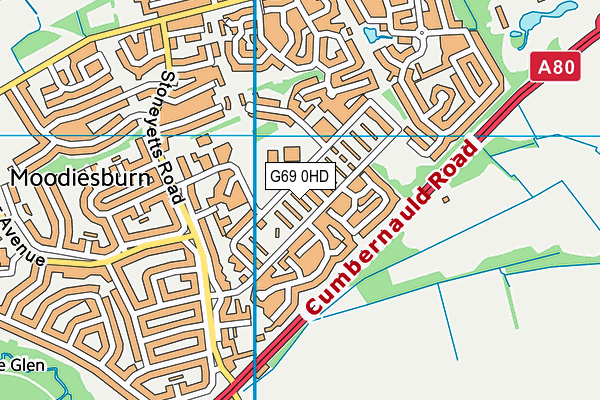 G69 0HD map - OS VectorMap District (Ordnance Survey)