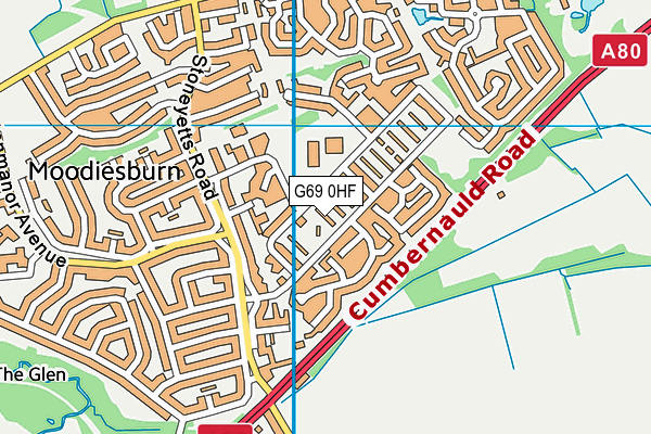 G69 0HF map - OS VectorMap District (Ordnance Survey)