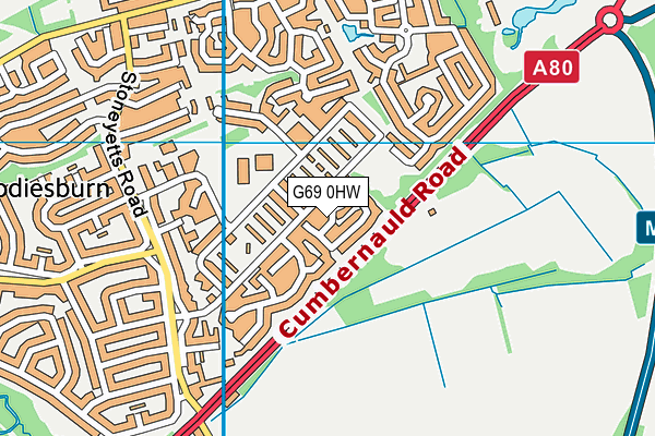 G69 0HW map - OS VectorMap District (Ordnance Survey)