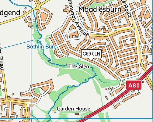 G69 0LN map - OS VectorMap District (Ordnance Survey)