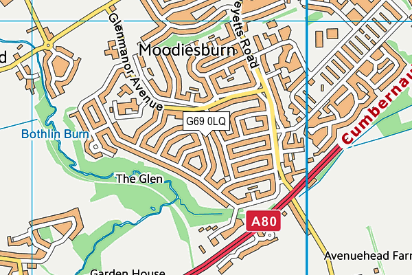 G69 0LQ map - OS VectorMap District (Ordnance Survey)