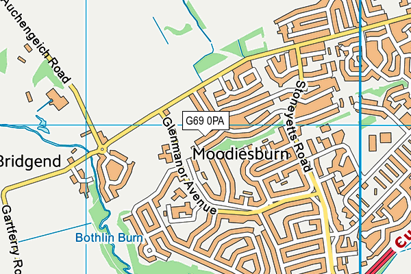G69 0PA map - OS VectorMap District (Ordnance Survey)