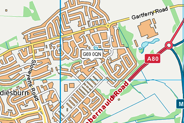 G69 0QN map - OS VectorMap District (Ordnance Survey)