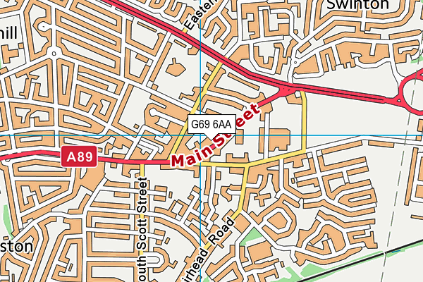 G69 6AA map - OS VectorMap District (Ordnance Survey)