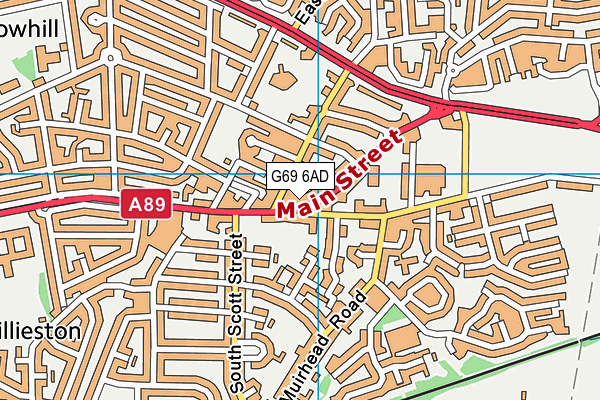 G69 6AD map - OS VectorMap District (Ordnance Survey)