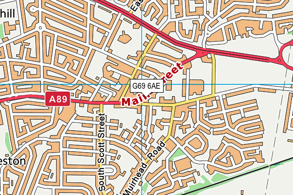 G69 6AE map - OS VectorMap District (Ordnance Survey)