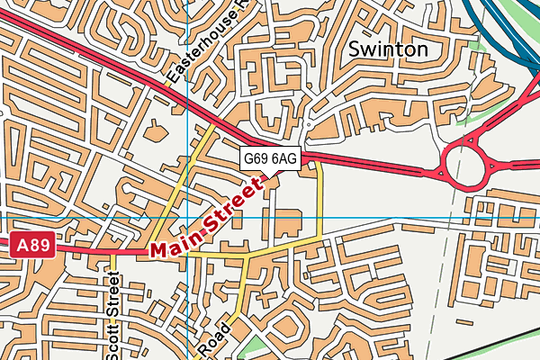 G69 6AG map - OS VectorMap District (Ordnance Survey)