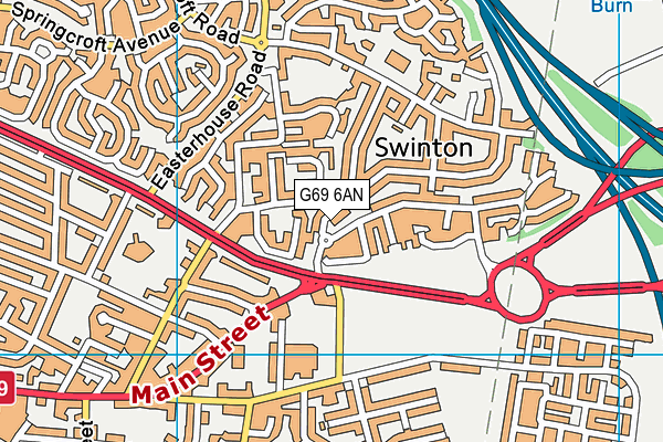 G69 6AN map - OS VectorMap District (Ordnance Survey)