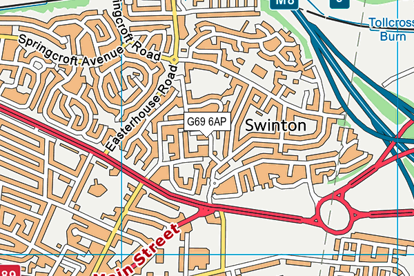 G69 6AP map - OS VectorMap District (Ordnance Survey)