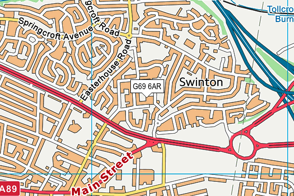 G69 6AR map - OS VectorMap District (Ordnance Survey)