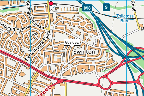 G69 6BE map - OS VectorMap District (Ordnance Survey)