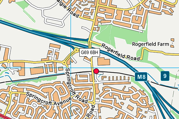 G69 6BH map - OS VectorMap District (Ordnance Survey)