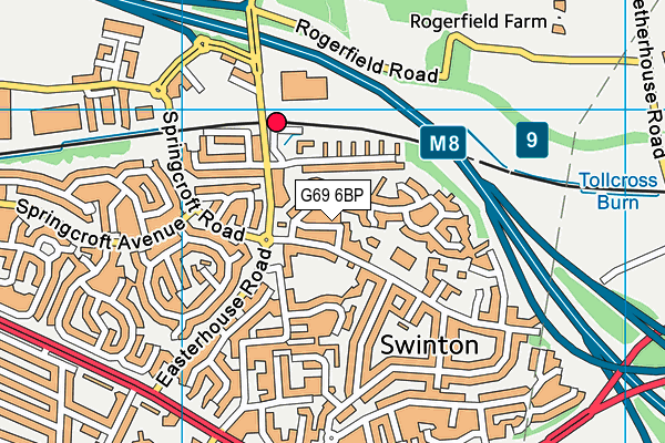 G69 6BP map - OS VectorMap District (Ordnance Survey)