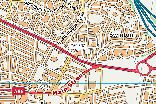 G69 6BZ map - OS VectorMap District (Ordnance Survey)