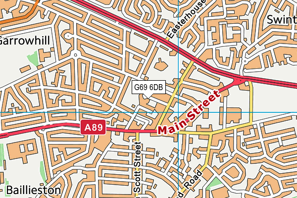 G69 6DB map - OS VectorMap District (Ordnance Survey)