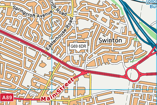 G69 6DR map - OS VectorMap District (Ordnance Survey)