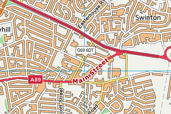G69 6DT map - OS VectorMap District (Ordnance Survey)