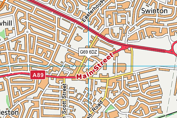 G69 6DZ map - OS VectorMap District (Ordnance Survey)