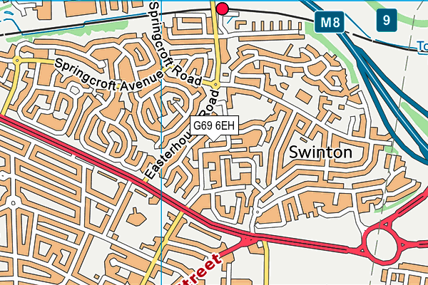 G69 6EH map - OS VectorMap District (Ordnance Survey)