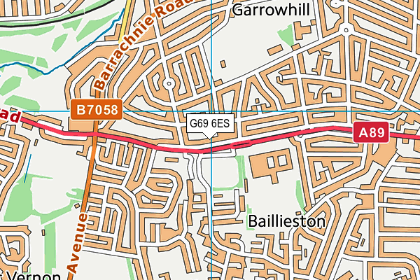 G69 6ES map - OS VectorMap District (Ordnance Survey)