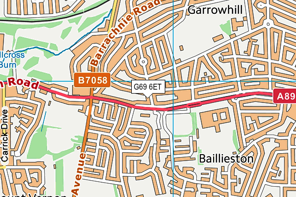 G69 6ET map - OS VectorMap District (Ordnance Survey)