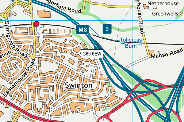 G69 6EW map - OS VectorMap District (Ordnance Survey)