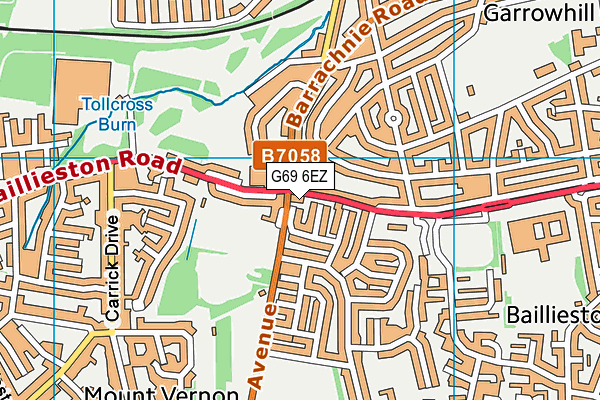 G69 6EZ map - OS VectorMap District (Ordnance Survey)