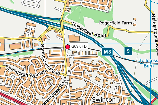 G69 6FD map - OS VectorMap District (Ordnance Survey)