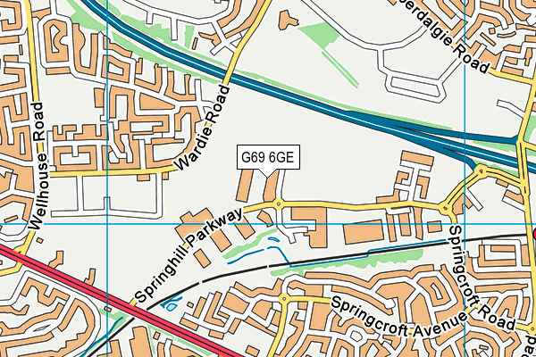 G69 6GE map - OS VectorMap District (Ordnance Survey)
