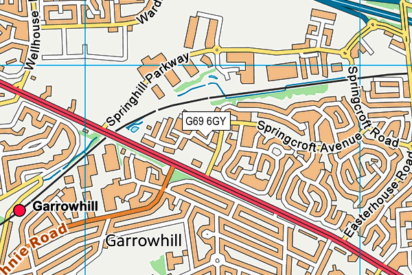 G69 6GY map - OS VectorMap District (Ordnance Survey)