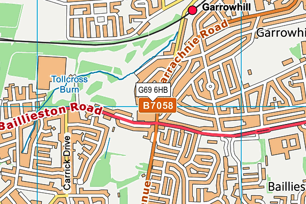 G69 6HB map - OS VectorMap District (Ordnance Survey)