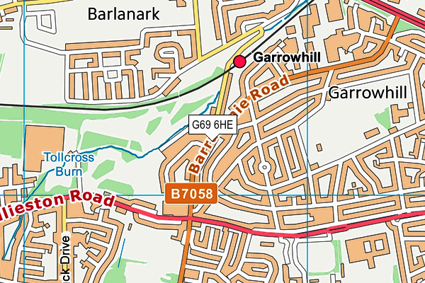 G69 6HE map - OS VectorMap District (Ordnance Survey)