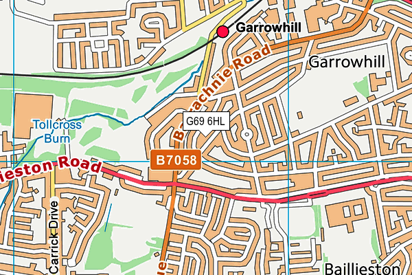 G69 6HL map - OS VectorMap District (Ordnance Survey)