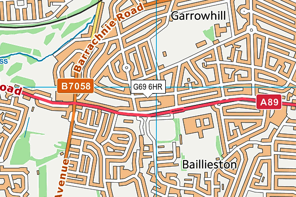 G69 6HR map - OS VectorMap District (Ordnance Survey)