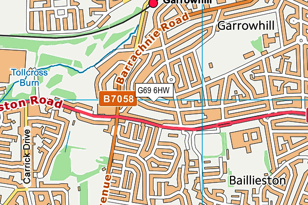 G69 6HW map - OS VectorMap District (Ordnance Survey)