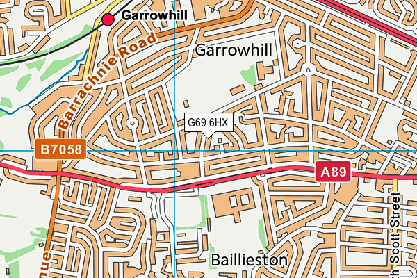 G69 6HX map - OS VectorMap District (Ordnance Survey)