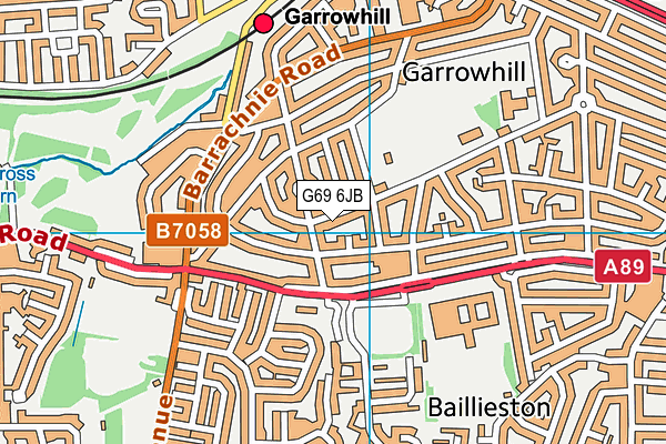 G69 6JB map - OS VectorMap District (Ordnance Survey)