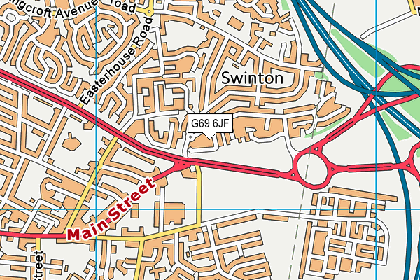 G69 6JF map - OS VectorMap District (Ordnance Survey)