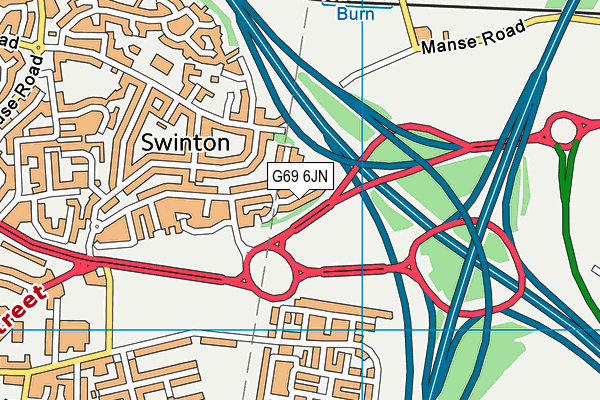 G69 6JN map - OS VectorMap District (Ordnance Survey)