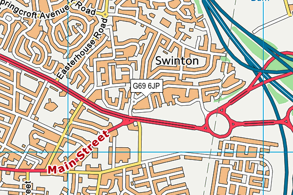 G69 6JP map - OS VectorMap District (Ordnance Survey)