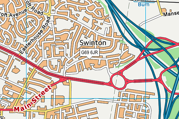 G69 6JR map - OS VectorMap District (Ordnance Survey)