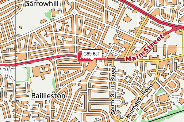 G69 6JT map - OS VectorMap District (Ordnance Survey)