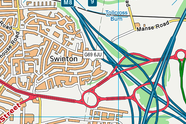 G69 6JU map - OS VectorMap District (Ordnance Survey)