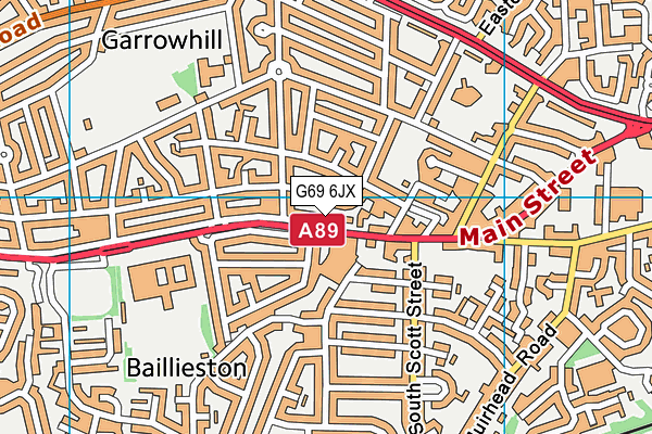 G69 6JX map - OS VectorMap District (Ordnance Survey)