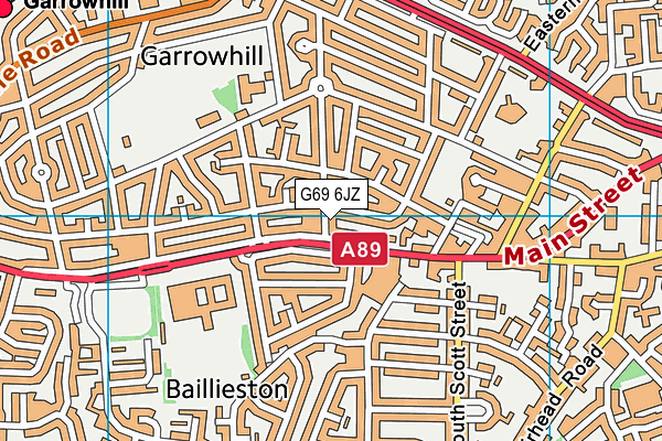 G69 6JZ map - OS VectorMap District (Ordnance Survey)